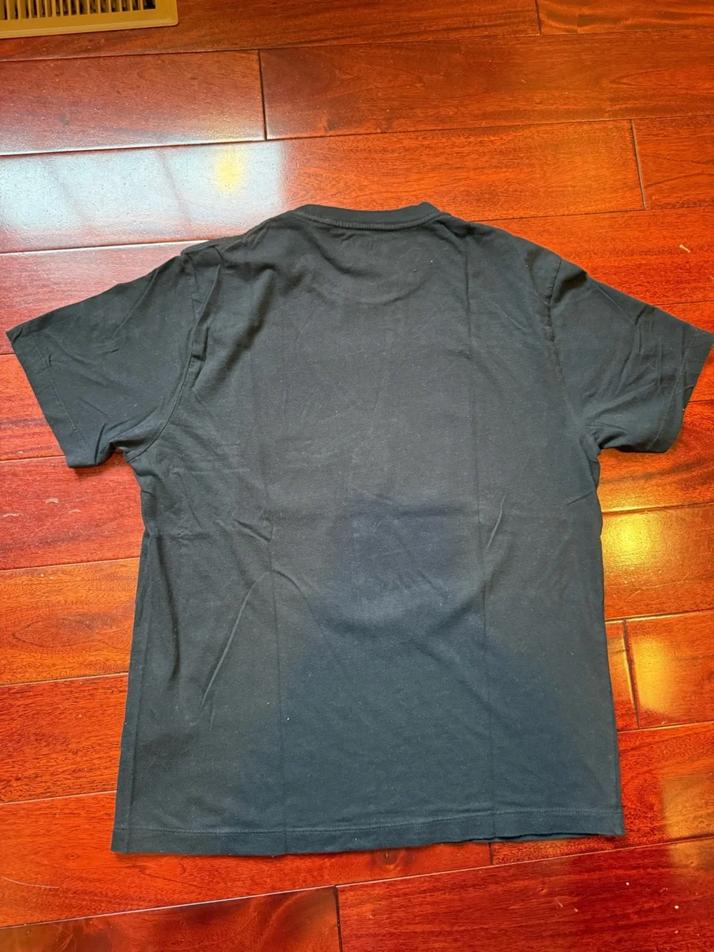 True Religion Black Tee with Orange and Green Logo Graphic